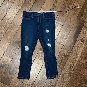 Levi’s Dark Wash Distressed Women's Jeans - Slim Fit 31